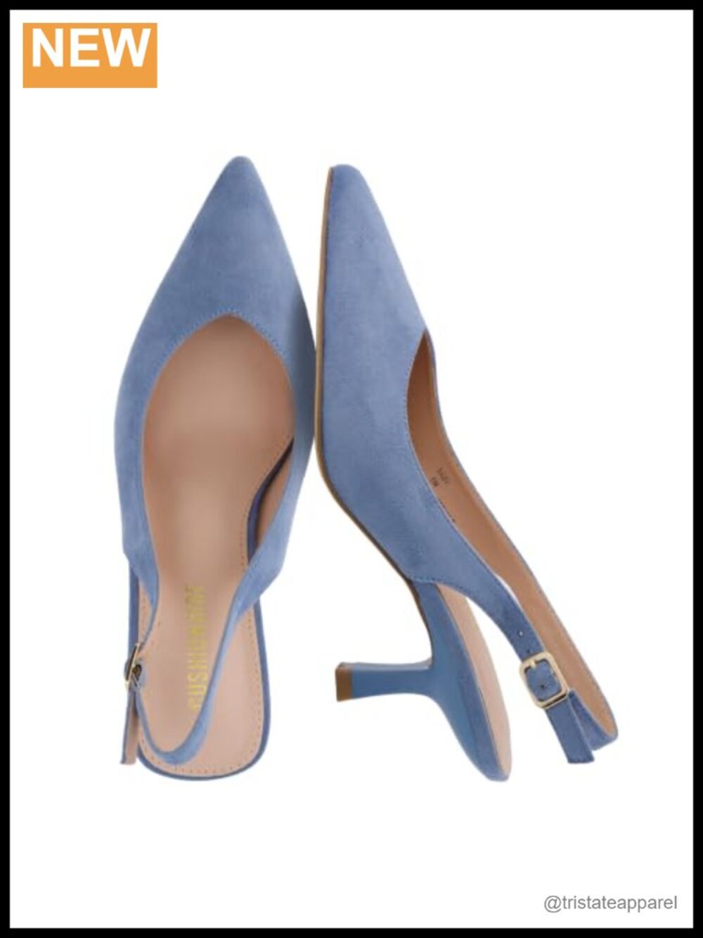 Pointed Toe Kitten Heel Slingback Pumps Adjustable Ankle Strap Dressy